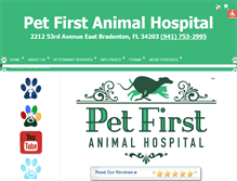Tablet Screenshot of petfirstanimalhospital.com